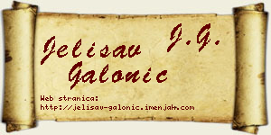 Jelisav Galonić vizit kartica